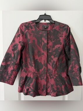 ANN TAYLOR Taffeta Floral Peplum Top, Lined
